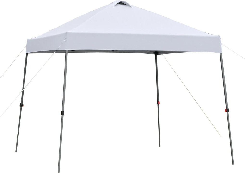 Outsunny 3x3m Összecsukható Kerti Napernyő Kerekes Hordtáskával, Vízálló Acél Váz Kültéri Napernyő Bulikhoz és Kempingezéshez, Fehér | Aosom