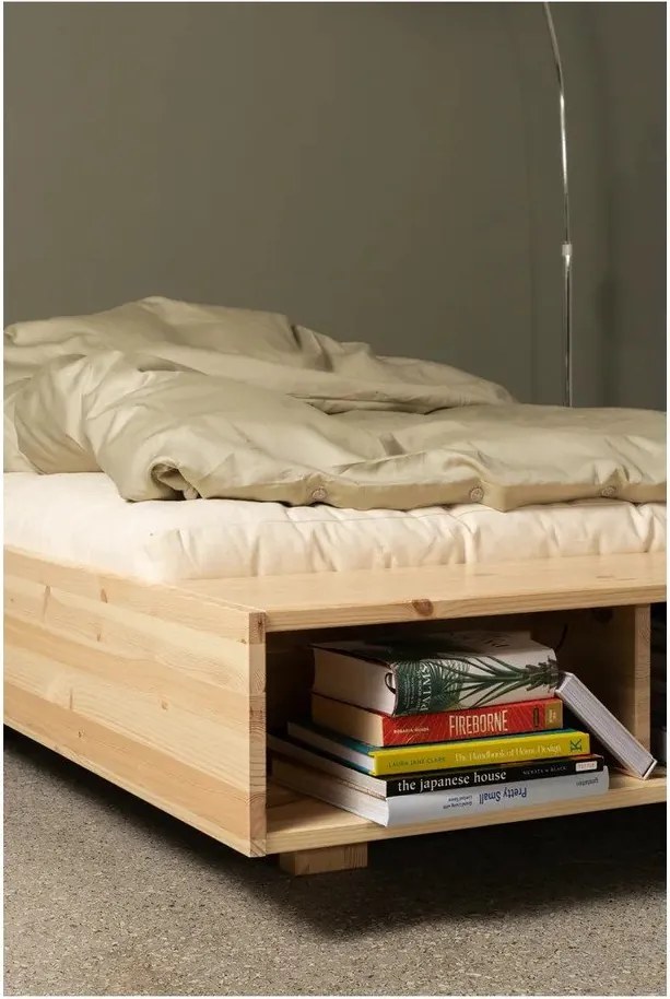 Natúr színű borovi fenyő egyszemélyes ágy ágytámla nélkül ágyráccsal 120x200 cm Merge – Karup