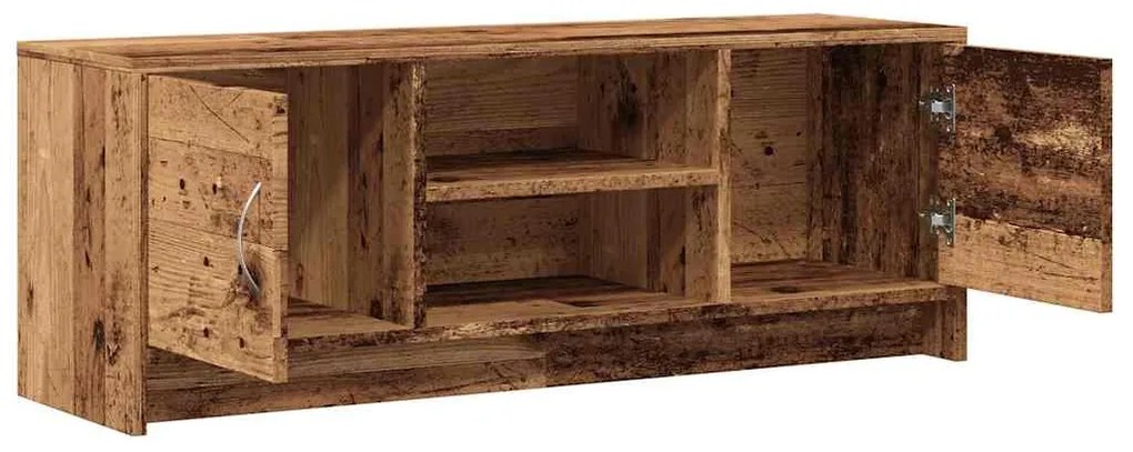 antik fa színű szerelt fa TV-szekrény 102 x 30 x 37,5 cm
