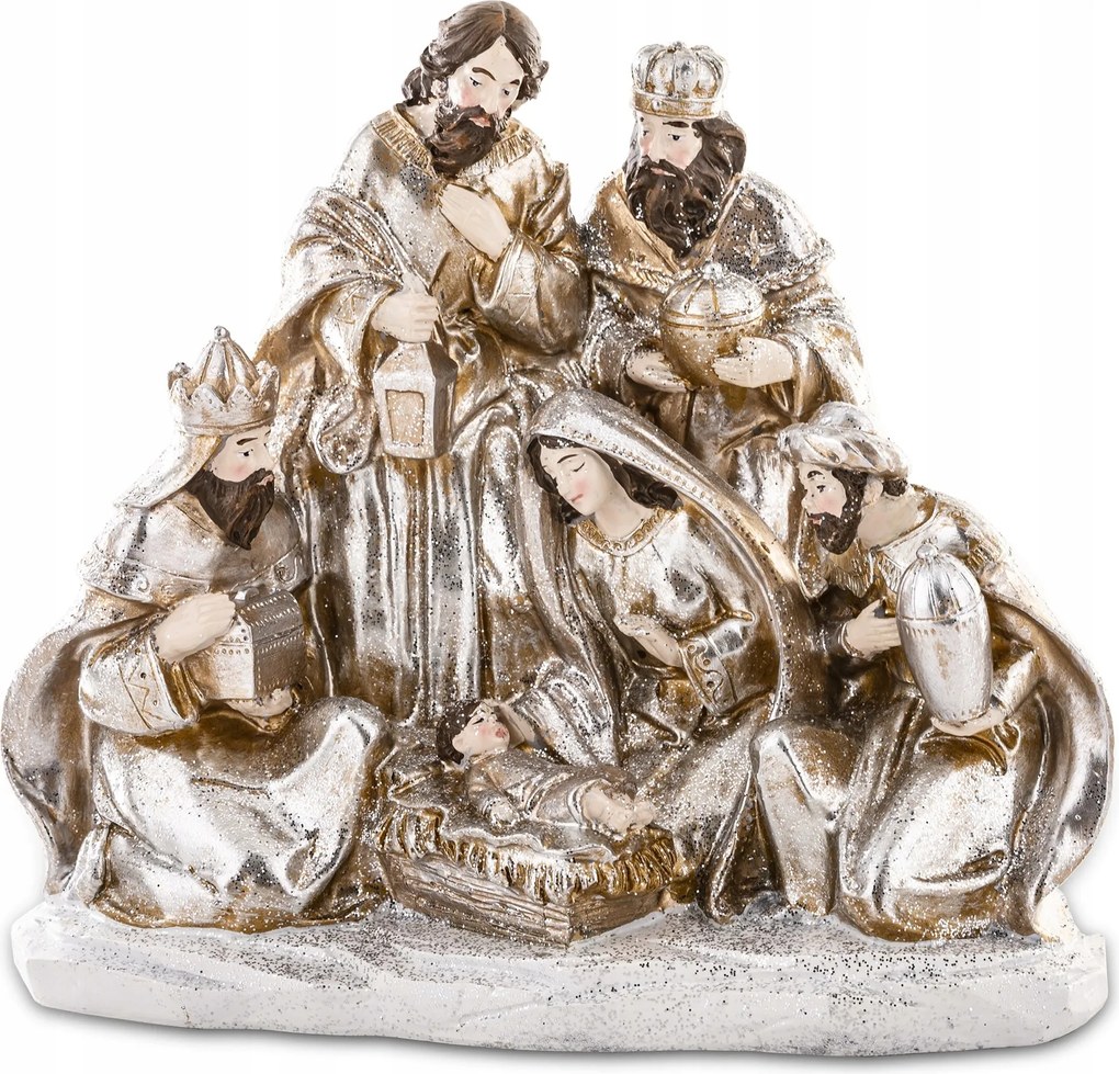 Karácsonyi betlehem Szent Család karácsonyi dekoráció arany színű