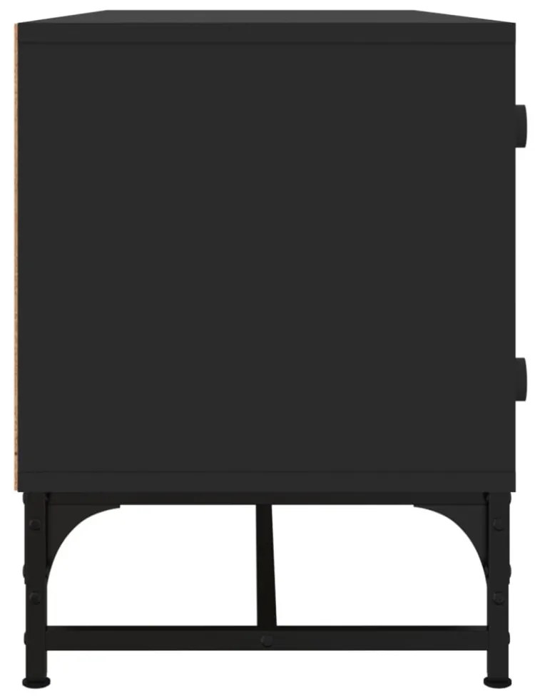fekete TV-szekrény üvegajtókkal 102 x 37 x 50 cm