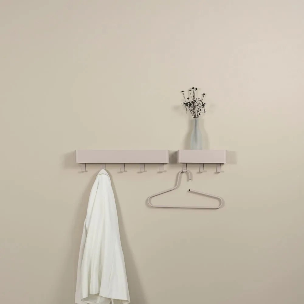 Szürkésbarna fém fali fogas polccal 52 cm Dax Play – Spinder Design