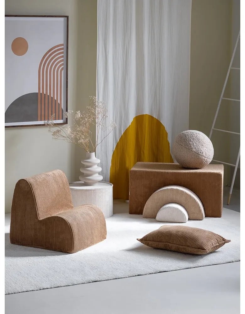 Barna kordbársony gyerek fotel Cloud – Wigiwama