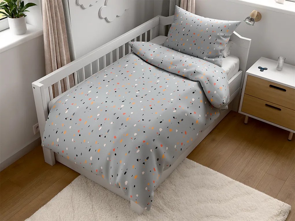 Krepp ágynemű kiságyhoz Renforcé PINTURA szürke Ágyneműhuzat mérete: 45 x 65 cm | 90 x 140 cm