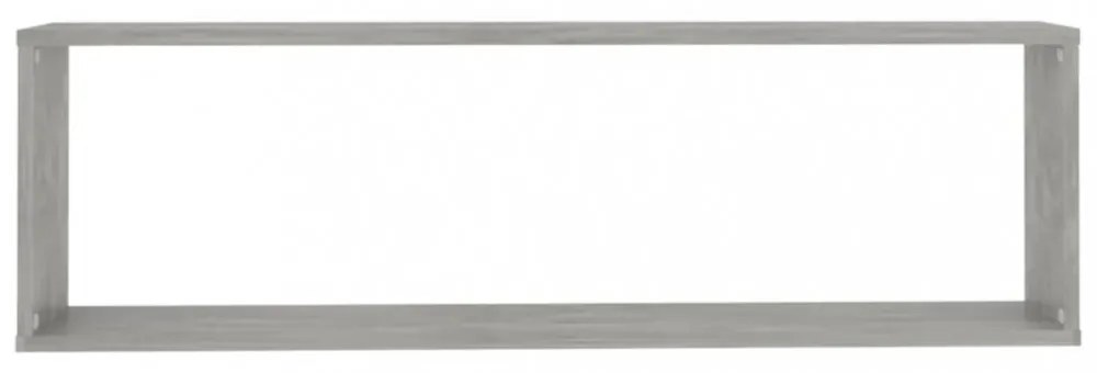 2 db betonszürke szerelt fa fali polc 100 x 15 x 30 cm
