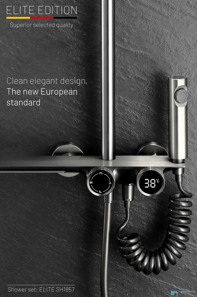 Falon kívüli zuhanyrendszer ELITE EDITION SH1857 termosztáttal, több színváltozatban — Nem