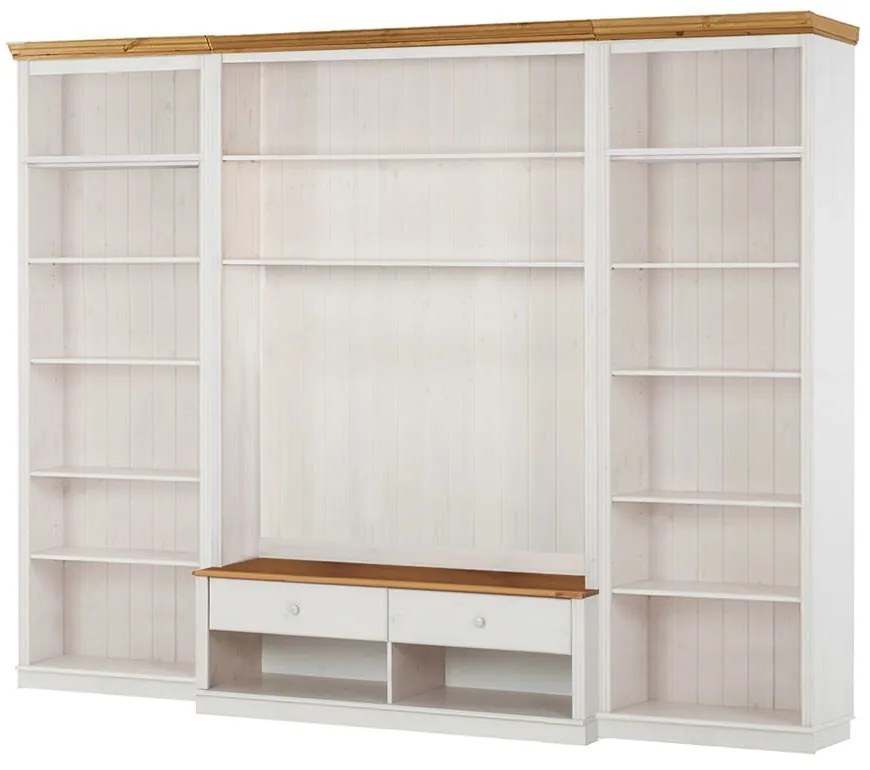 Fehér borovi fenyő nappali bútor szett 288x223 cm Anita – Støraa