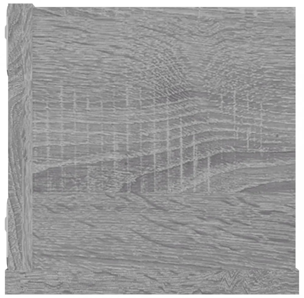 szürke sonoma színű szerelt fa fali CD-polc 100 x 18 x 18 cm