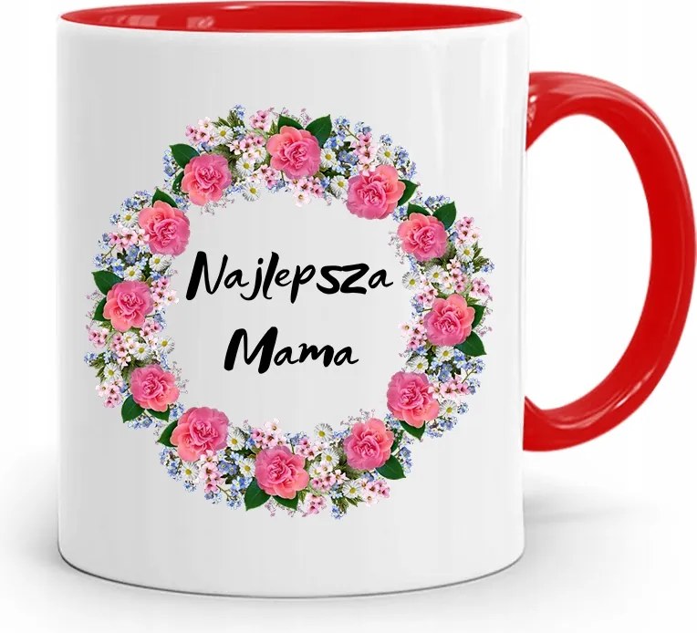 Piros Bögre Ajándék A Legjobb Anyukának fényképes nyomtatással