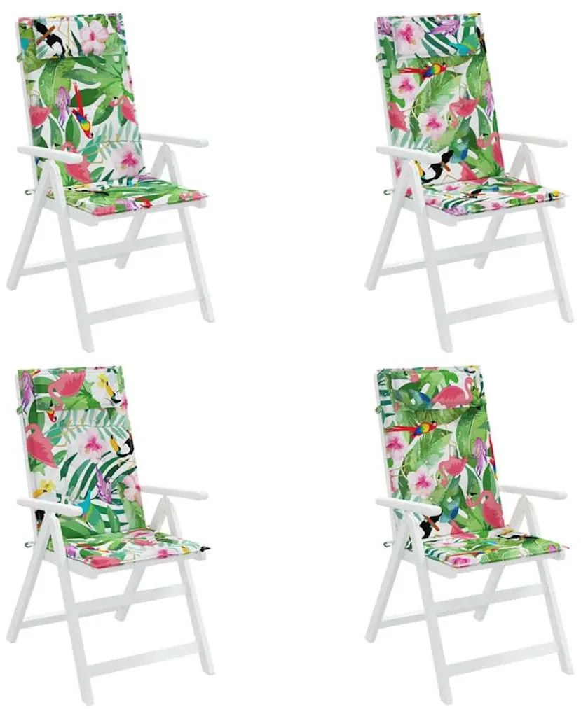 4 db többszínű oxford szövet magas háttámlájú székpárna