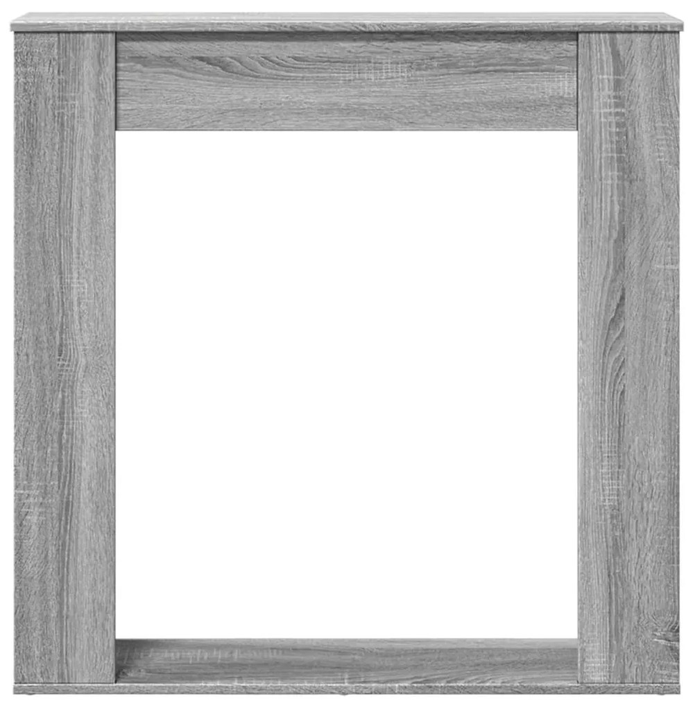 szürke sonoma színű szerelt fa kandallóburkolat 100x20x100 cm
