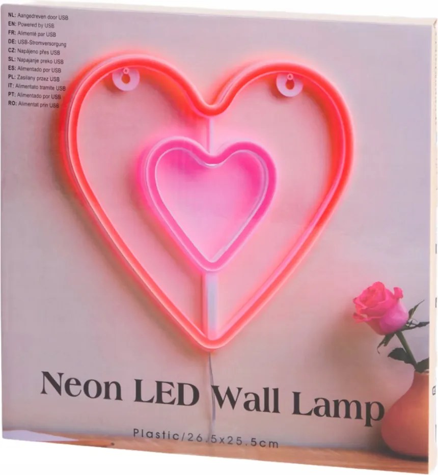Neon Led Szív Fali Dekoráció Világítás Love Usb lámpa
