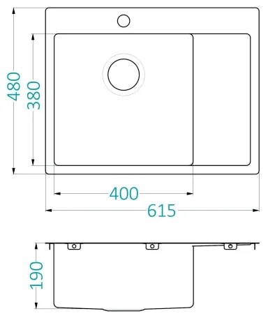 ALVEUS 1124383 - Mosogató QUARTO 61,5x48 cm szatén