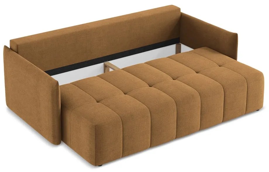 Terrakotta színű kinyitható-tárolóhelyes kanapé 225 cm Moku – Makamii
