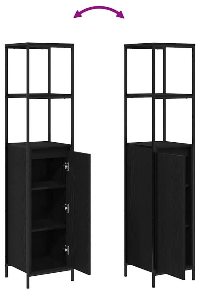 Fürdőszoba bútor szett 3 pcs Musta tammi 90 x 34.5 x 60 cm