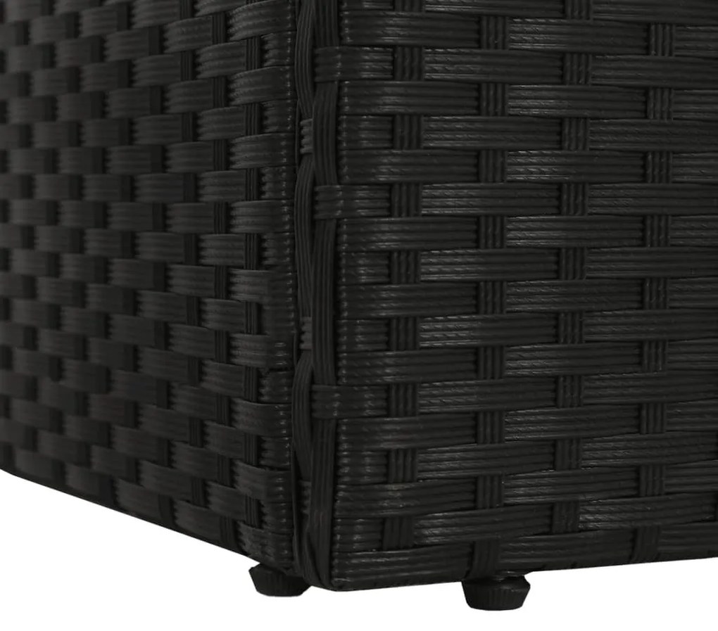 Fekete polyrattan kerti ágy 195 x 60 cm