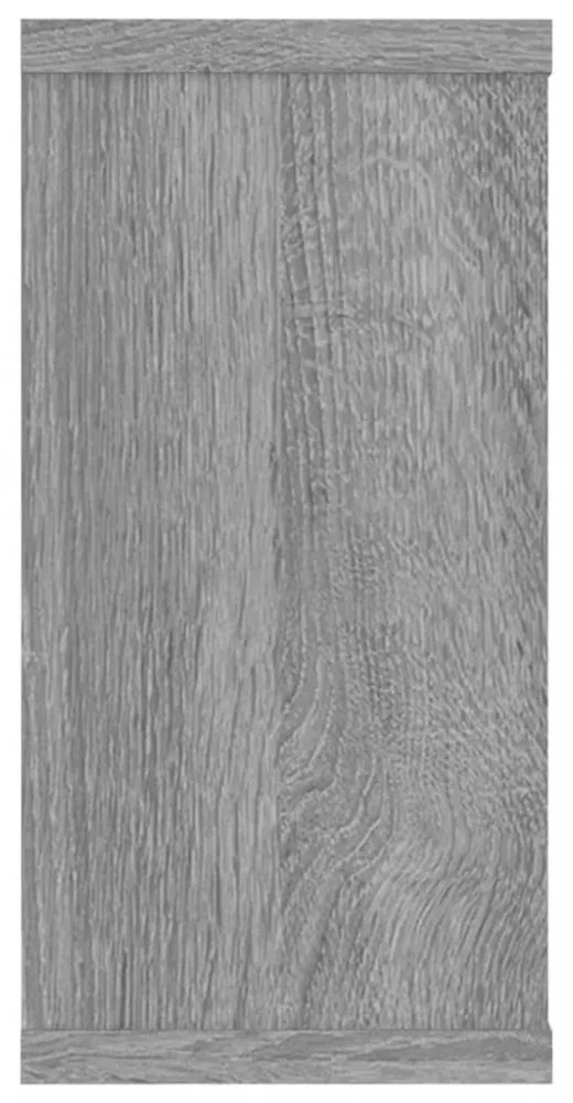 2 db szürke sonoma színű szerelt fa fali kockapolc 100x15x30 cm