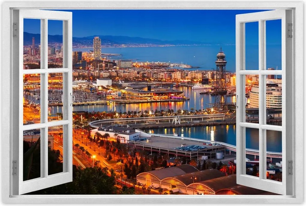 Poszterek 60x40 Barcelona Éjszakai tájkép