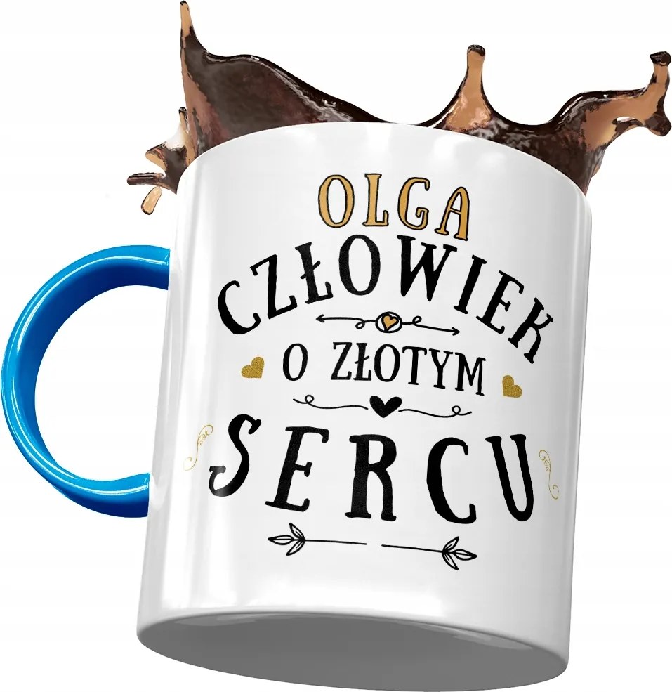 Kék Bögre Olga Barátnő Feleség Ajándék Nyomtatott Fotóval