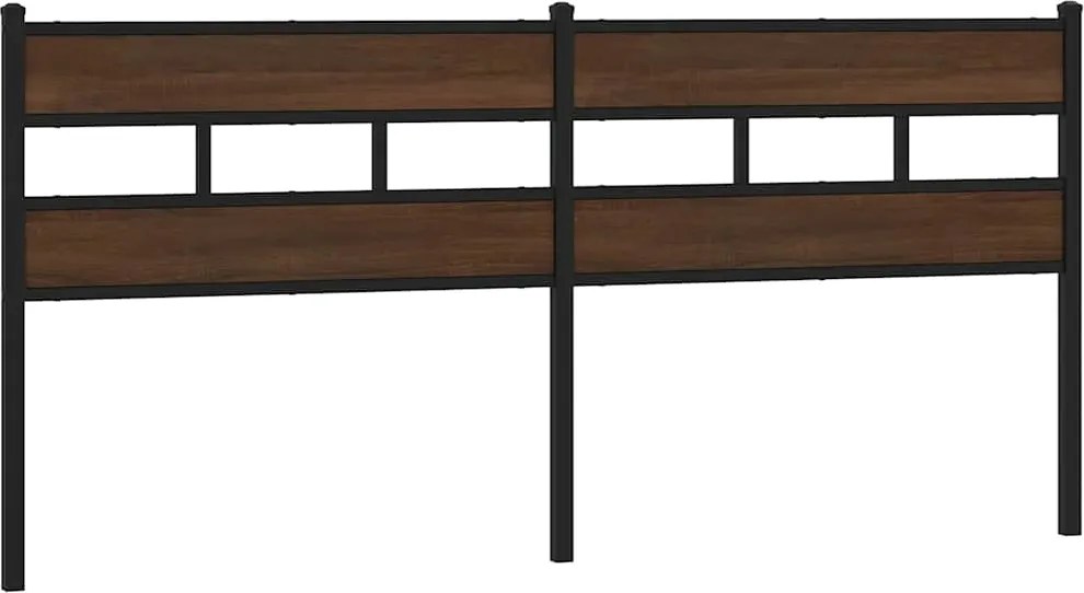 vidaXL barna tölgy színű acél és szerelt fa csere fejtámla 180 cm