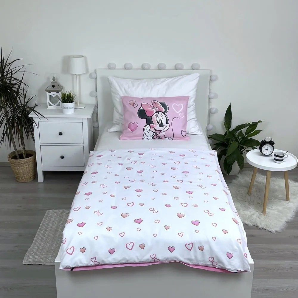 Pamut ágyneműhuzat babaágyhoz 100x135 cm Minnie – Jerry Fabrics