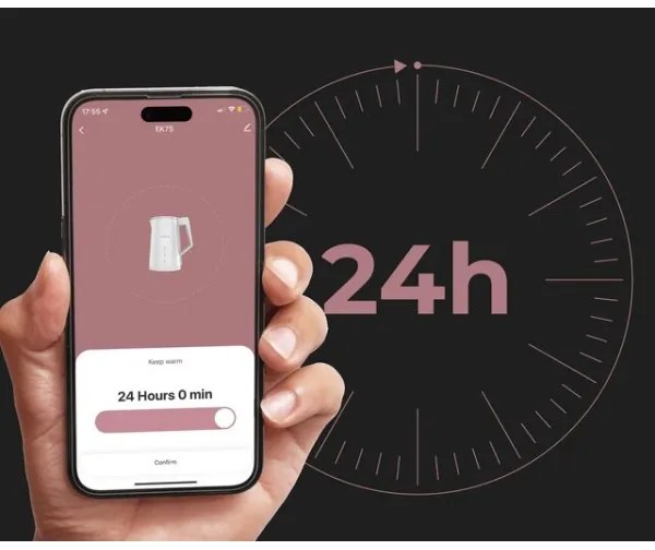 AENO okos vízforraló LED kijelzővel, 1,7 l, 2200W/230V, fehér