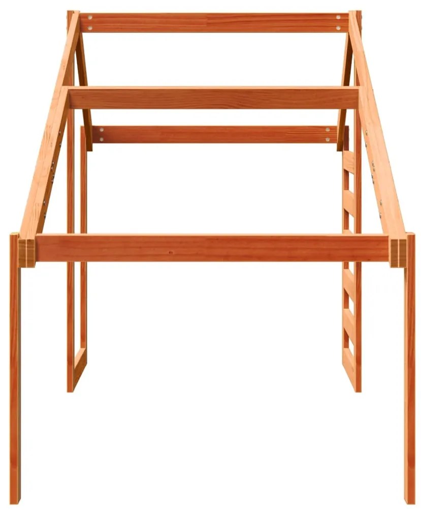 viaszbarna tömör fenyőfa gyerekágytető 198 x 87 x 113 cm