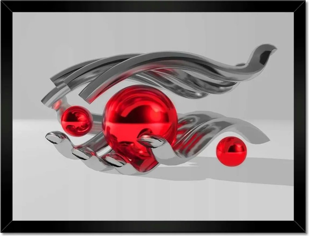 Poszterek keretben 40x30 Piros gömbök a kézben