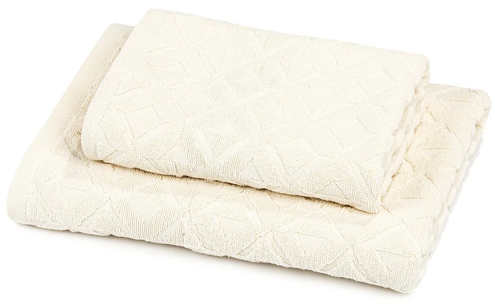 Rio törölköző és kéztörlő szett, krémszínű, 50 x 100 cm, 70 x 140 cm