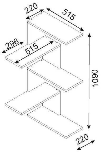 Sarokpolc CANIKO 109x51,5 cm barna
