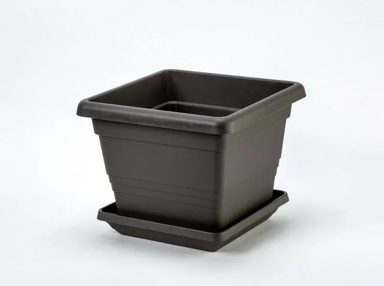 Plastia virágtartó Lotos 60 x 60, antracit