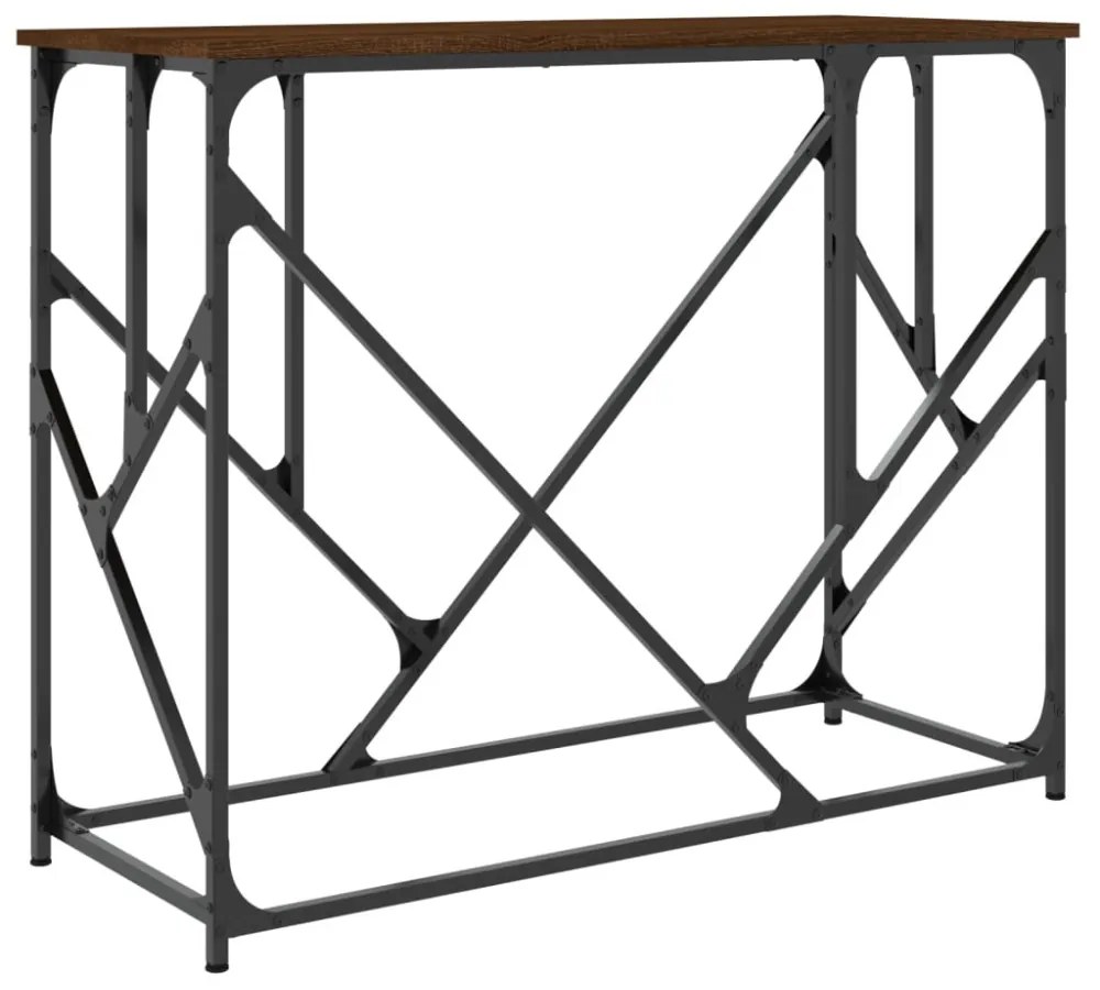 barna tölgyszínű szerelt fa tálalóasztal 100x40x80 cm