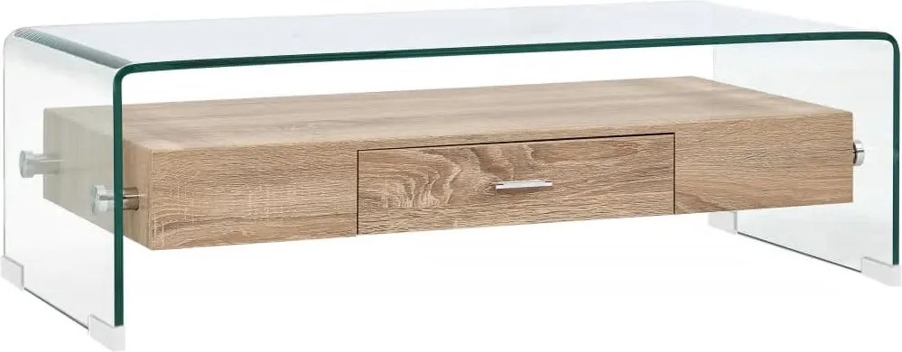 vidaXL átlátszó edzett üveg dohányzóasztal 98 x 45 x 31 cm