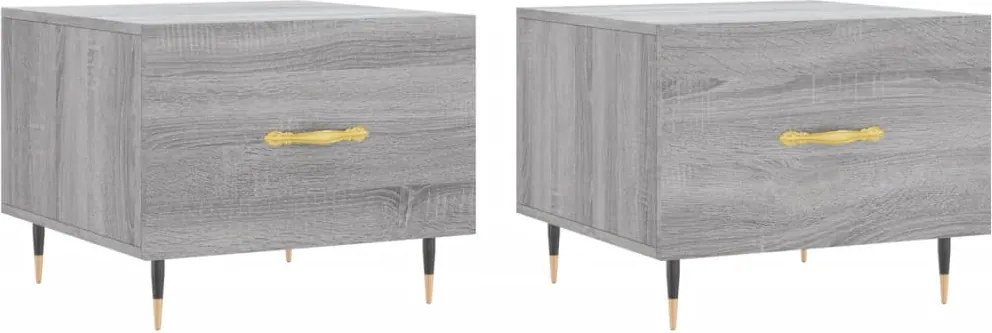 vidaXL 2 db szürke sonoma szerelt fa dohányzóasztal 50 x 50 x 40 cm