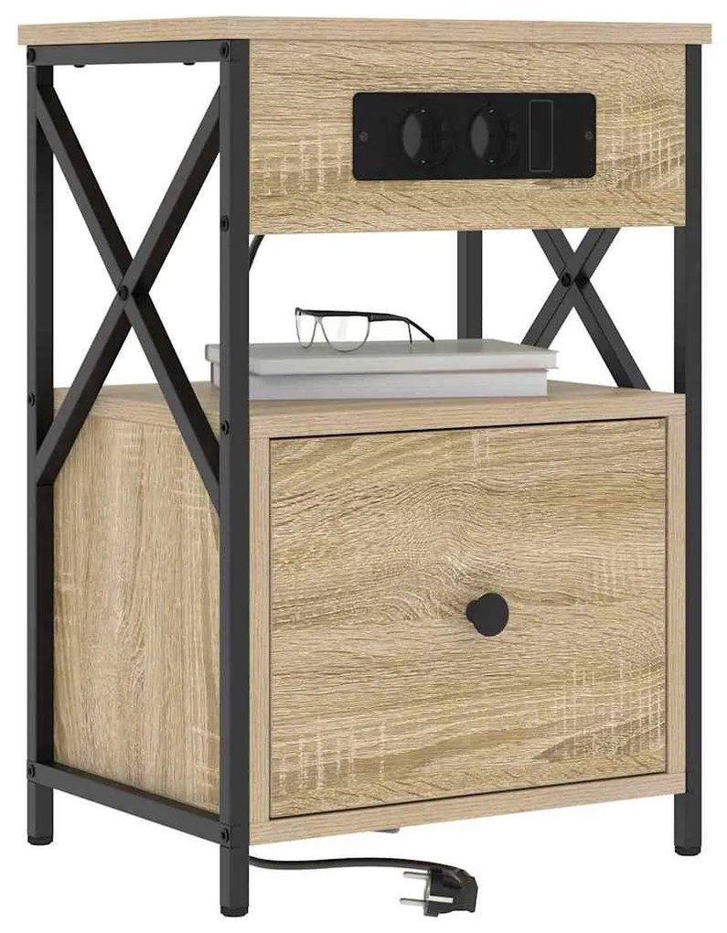 Éjjeliszekrény 2 pcs sonoma tölgy 40 x 31 x 60 cm Faanyag