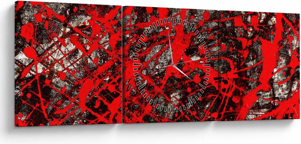 Kép - kifejező absztrakciók (órával) (90x30 cm)