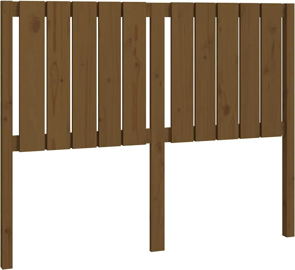 vidaXL mézbarna tömör fenyőfa ágyfejtámla 125,5x4x100 cm