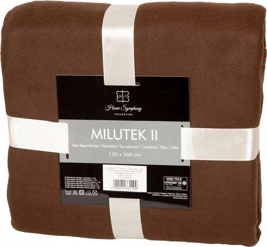 Polár takaró Milutek Barna Csokoládé Pléd Ágytakaró 150x200 cm