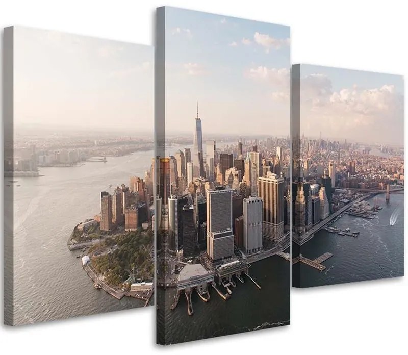 Gario Vászonkép Manhattan, New York látképe - 3 részes Méret: 90 x 60 cm