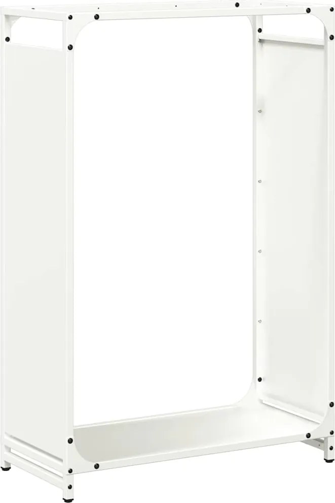 vidaXL fehér hidegen hengerelt acél tűzifatároló 60x28x90 cm