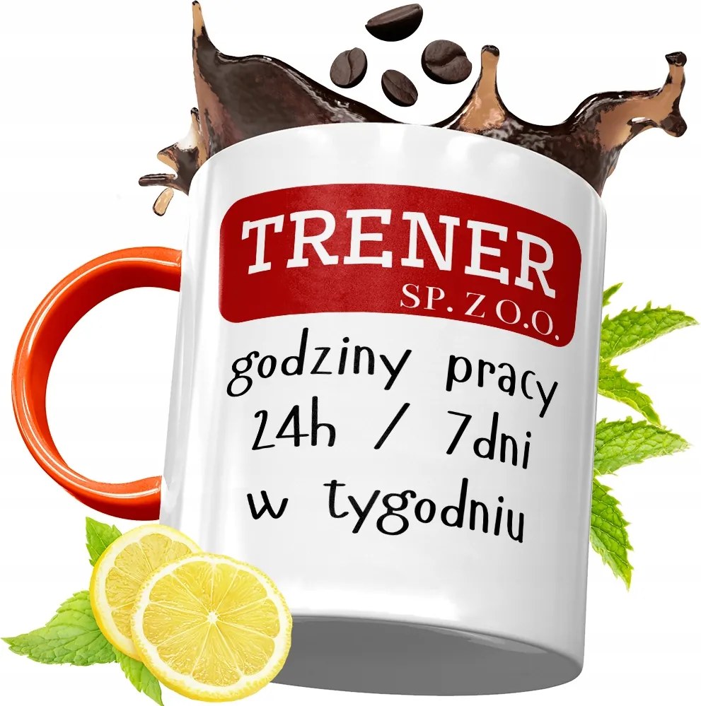 Narancssárga Bögre Edzőnek Ajándék fényképes nyomattal