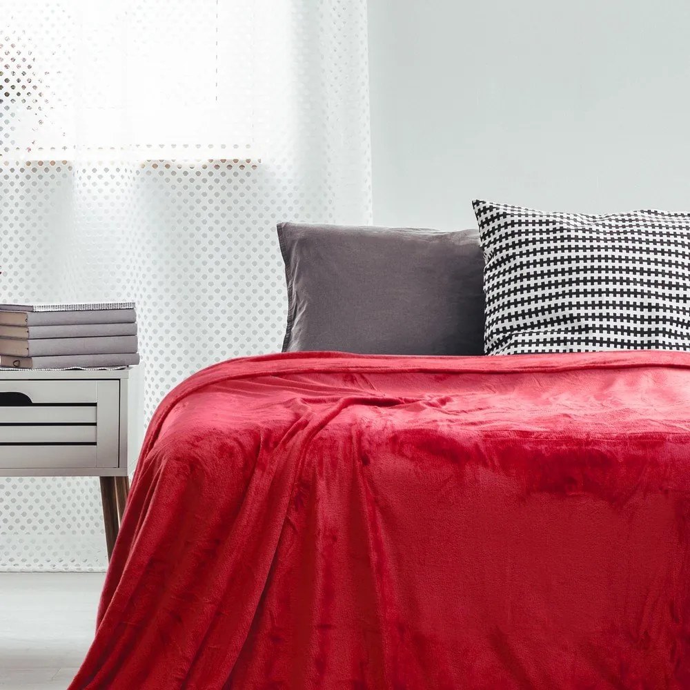 Mic piros mikroszálas takaró, 160 x 210 cm - DecoKing