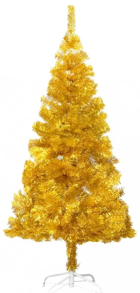 aranyszínű PET műkarácsonyfa állvánnyal 240 cm