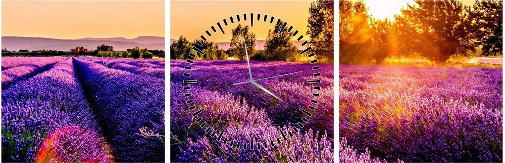 A levendula mező képe, Provence (órával) (90x30 cm)