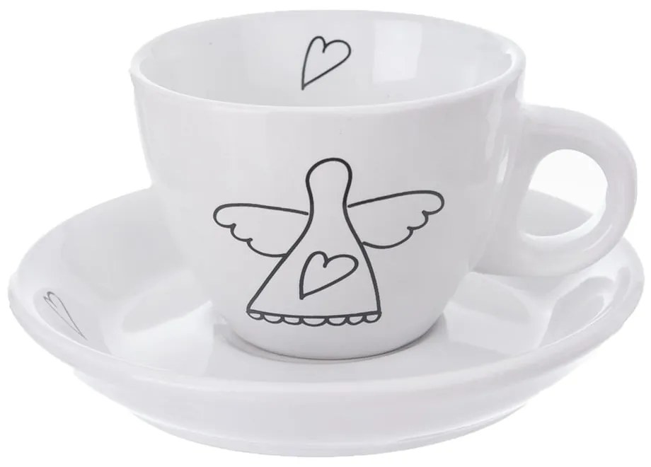 Fekete-fehér kerámia csésze szett 2 db-os 90 ml – Orion