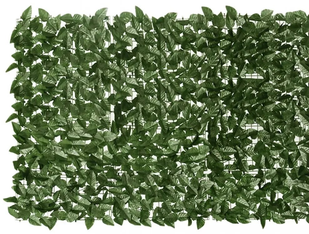 sötétzöld leveles erkélyparaván 300 x 100 cm