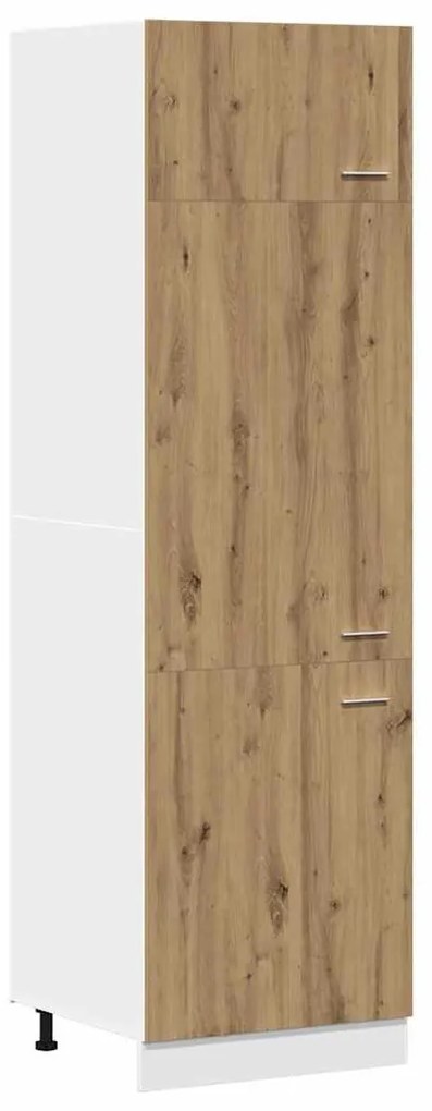 “Lyon” kézműves tölgy szerelt fa szekrény hűtőhöz