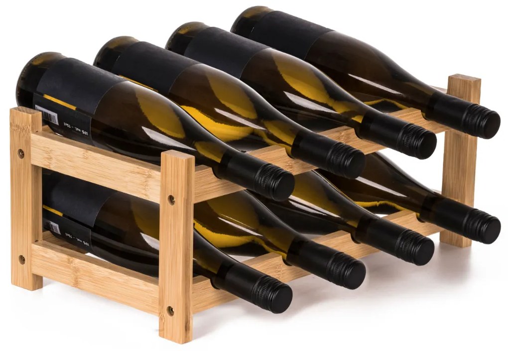 G21 Bambusz borosállvány, 8 palackos, S