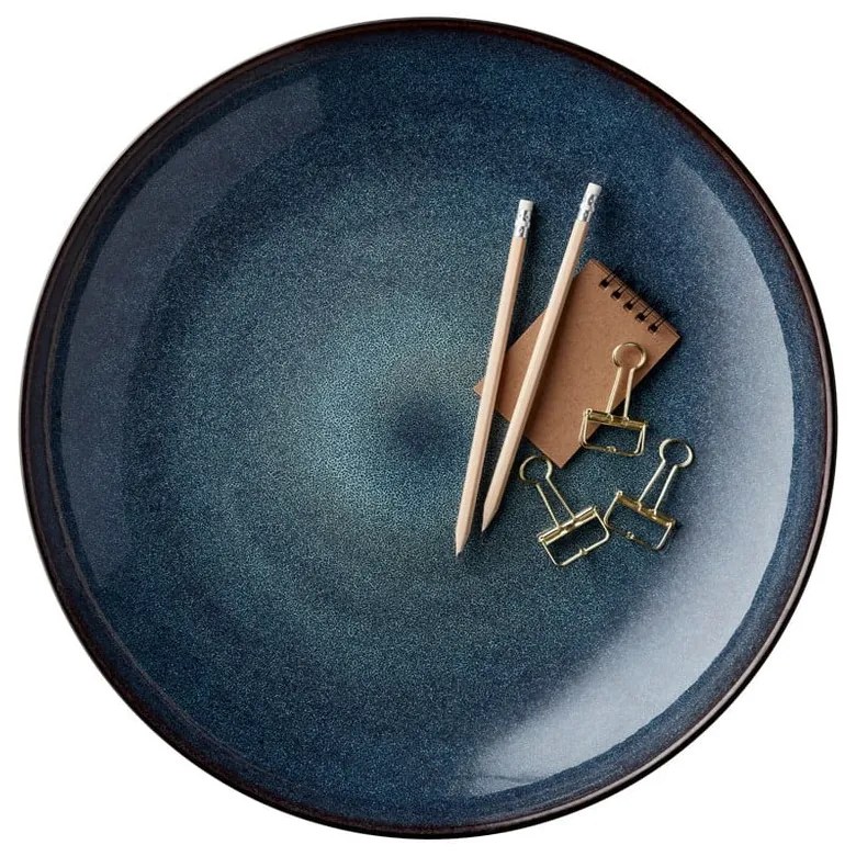 Fekete-kék kőedény tál ø 40 cm Gastro Dark Blue/Black – Bitz