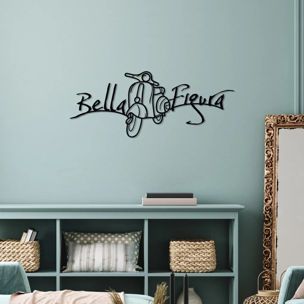 Bella fém fali dekoráció, 60×25 cm
